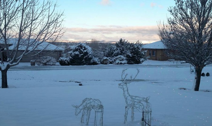 Snow covered scene in Chino Valley Arizona.